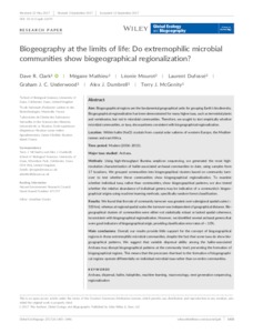 Biogeography At The Limits Of Life Do Extremophilic Microbial Communities Show Biogeographical Regionalization Research Repository